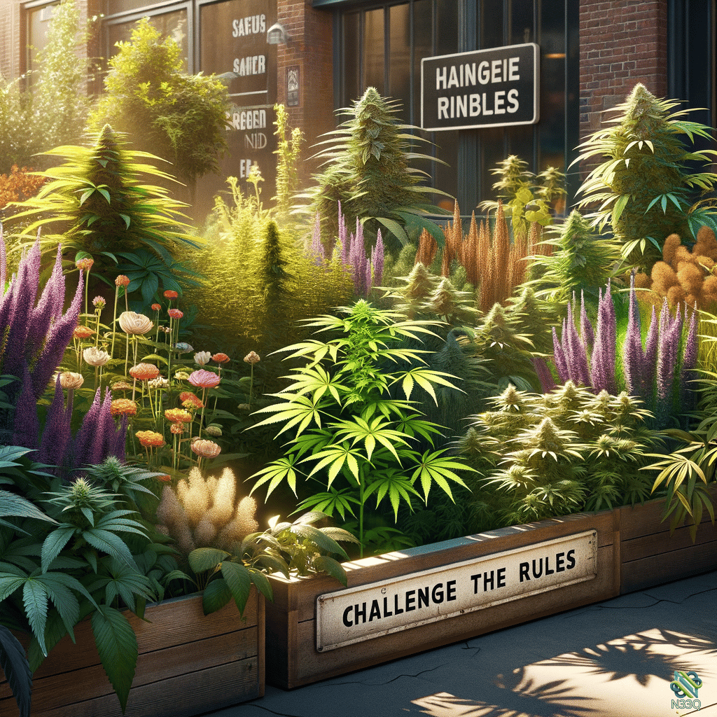 Cannabis Plants in Urban Planter Box