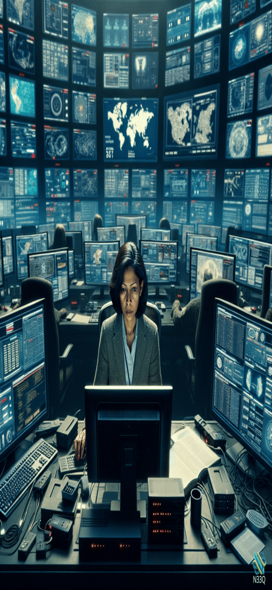 Woman in High-Tech Command Center