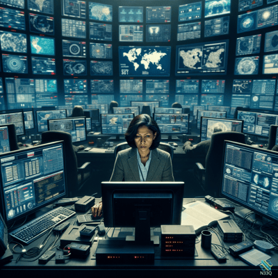 Woman in High-Tech Command Center