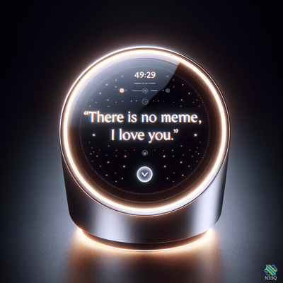 Glowing Smart Speaker Displaying Love Message