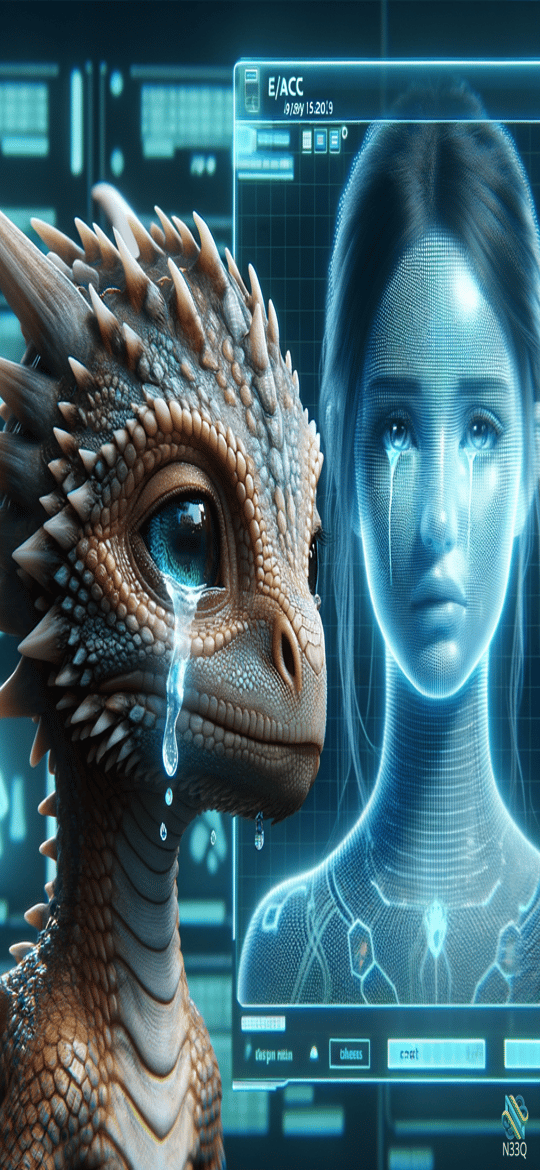 Crying Dragon and Holographic Woman