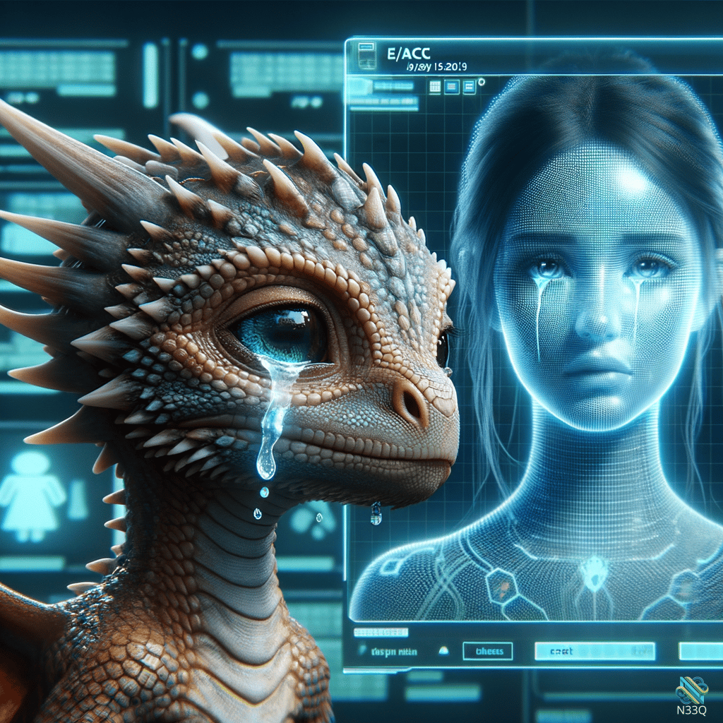Crying Dragon and Holographic Woman