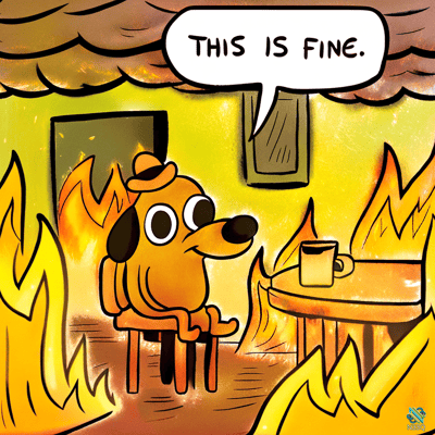 Orange Dog in Burning Room