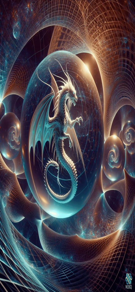 Dragon Within Luminous Cosmic Sphere