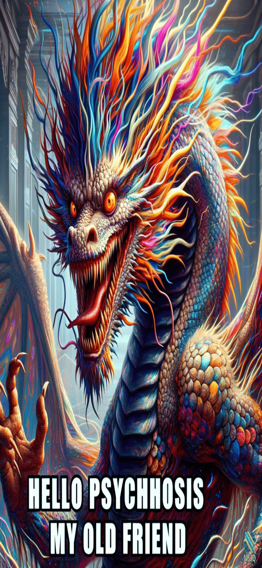 Rainbow Maned Dragon Roaring Fiercely