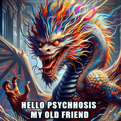 Rainbow Maned Dragon Roaring Fiercely