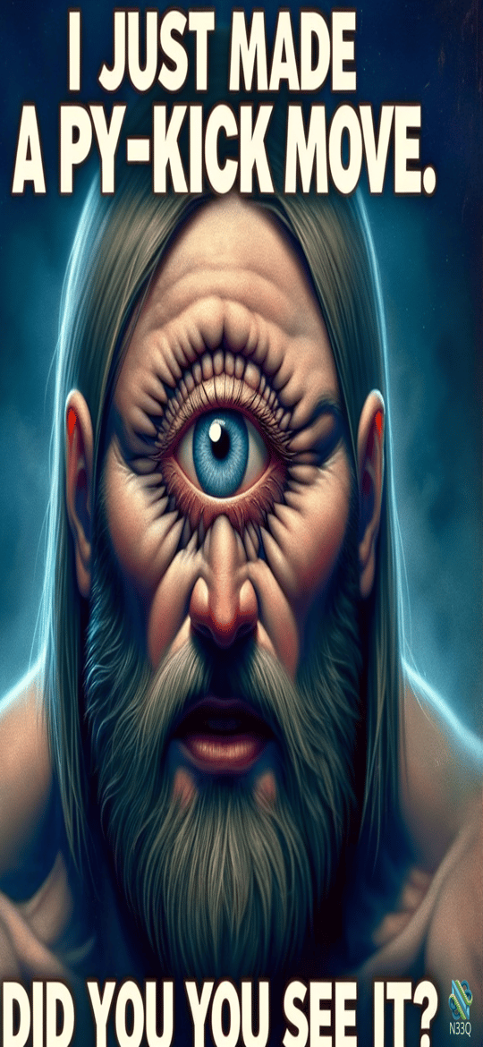 Bearded Man with Giant Blue Eye