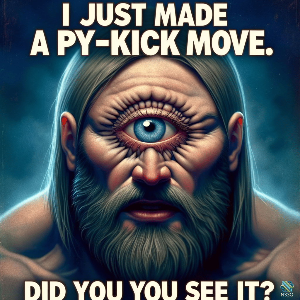 Bearded Man with Giant Blue Eye
