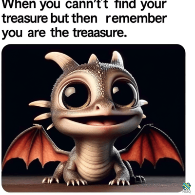 Smiling Baby Dragon with Orange Wings