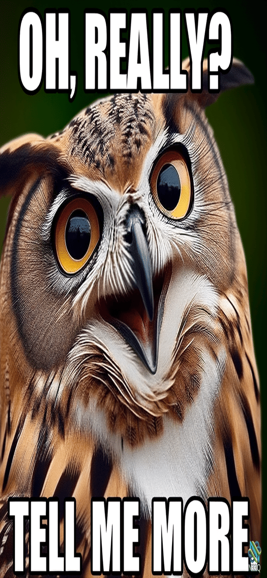 Skeptical Owl with Open Beak