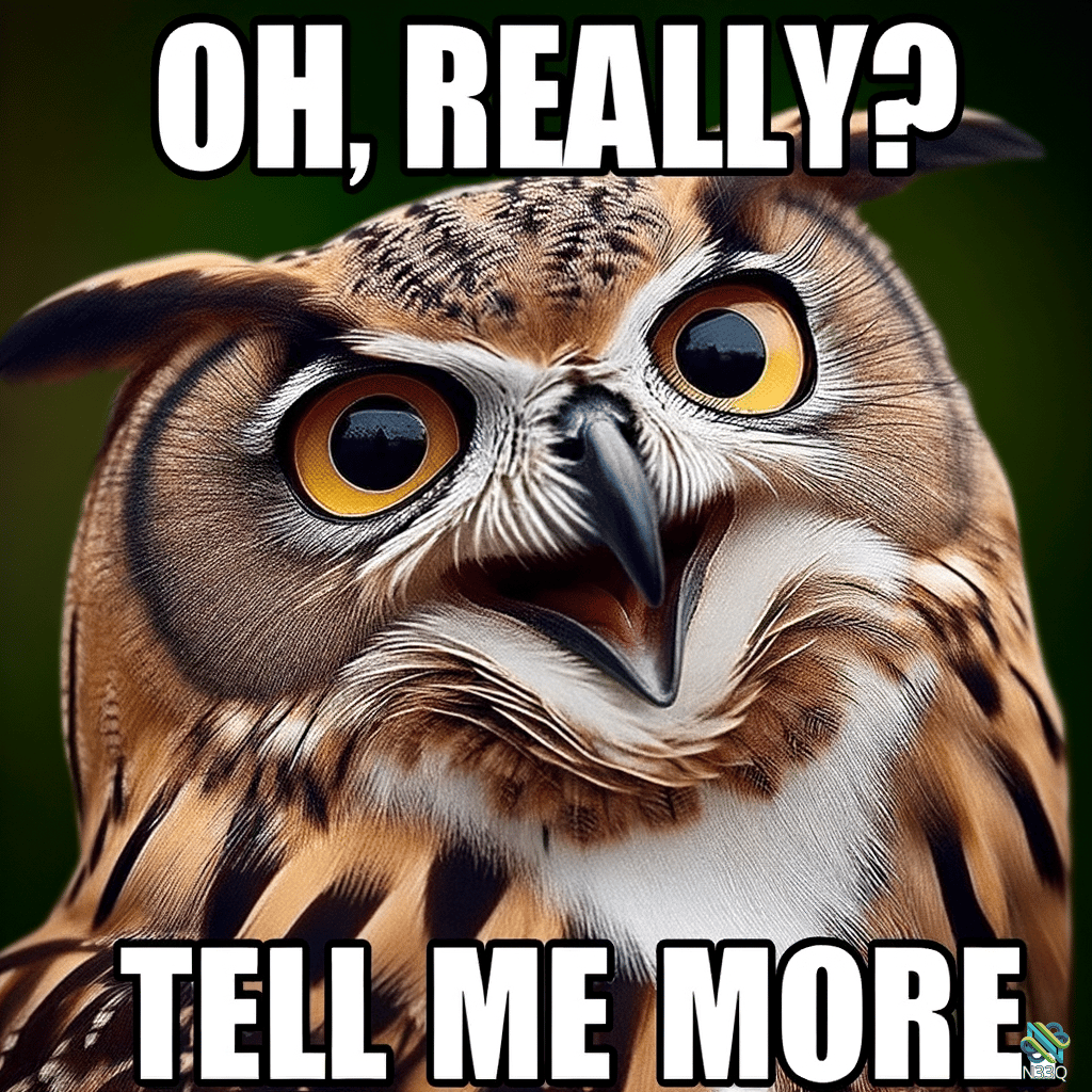 Skeptical Owl with Open Beak