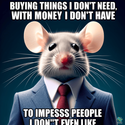 Anthropomorphic Mouse in Blue Business Suit