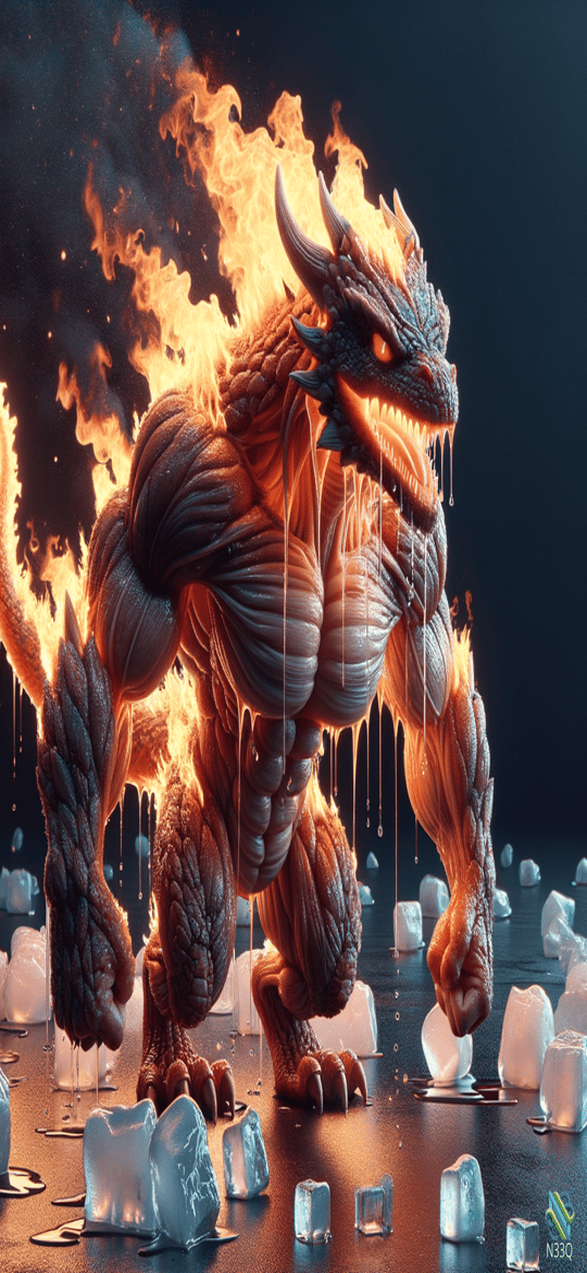 Fiery Dragon on Melting Ice