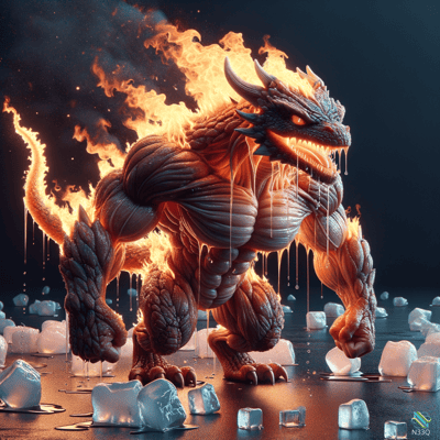 Fiery Dragon on Melting Ice