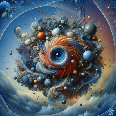 Cosmic Blue Eye in Swirling Vortex