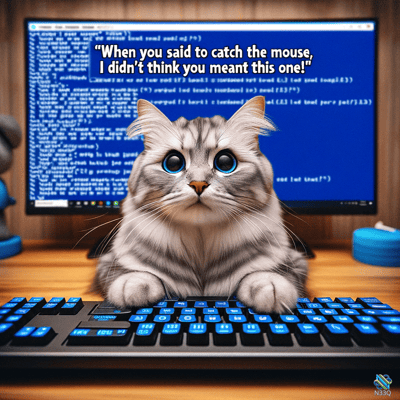 Cat Paws on Keyboard Before Code Screen