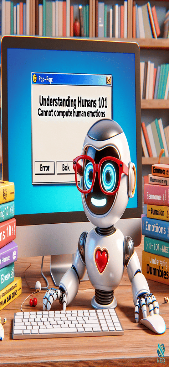 Robot with Red Glasses Facing Emotion Error