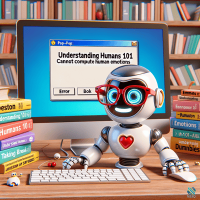 Robot with Red Glasses Facing Emotion Error