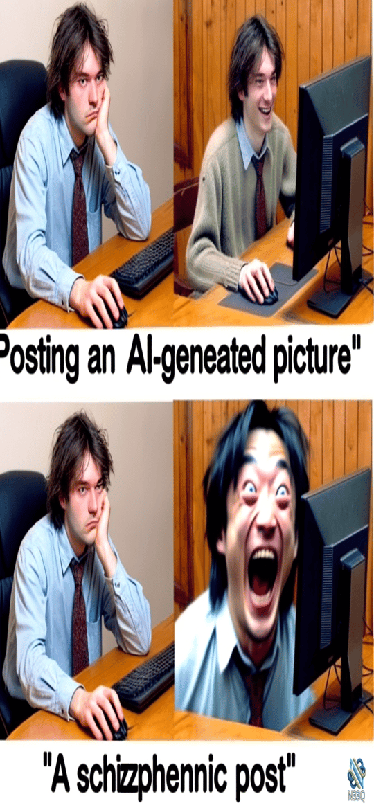Man's Reactions to AI Picture Posts