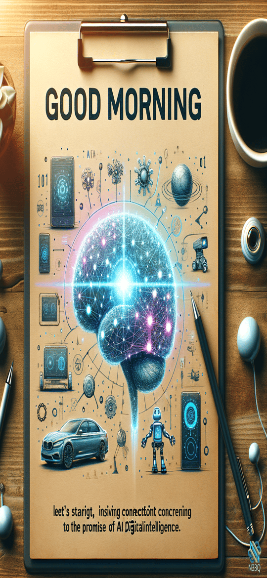 Good Morning AI Brain on Clipboard