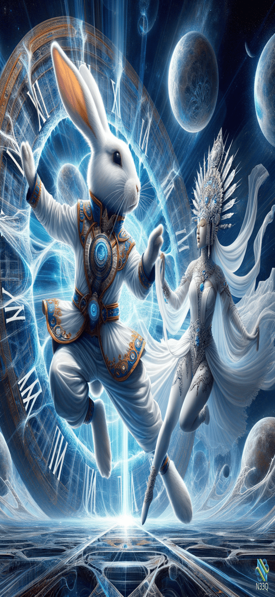Rabbit and Celestial Woman by Cosmic Clock