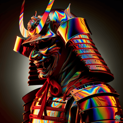 Iridescent Rainbow Samurai Armor and Helmet