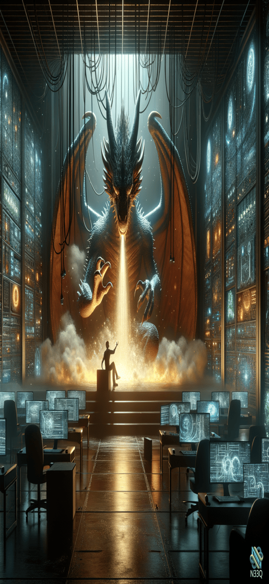 Colossal Dragon in Server Control Room