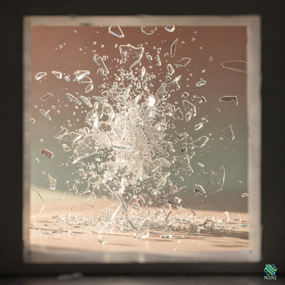 Shattering Glass Explosion in Light Frame