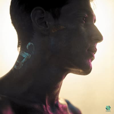 Profile of Man with Blue Neck Art