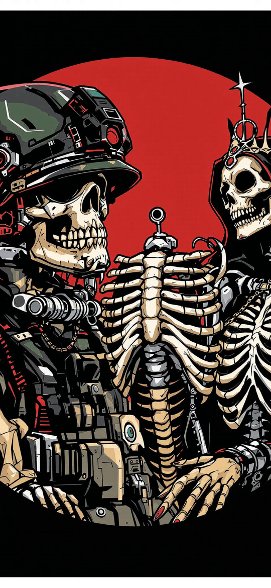 Skeleton Soldier and Crowned Skeleton Queen