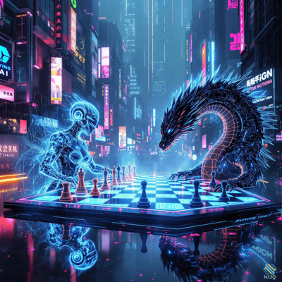 Holographic Figure vs Cyber Dragon Chess