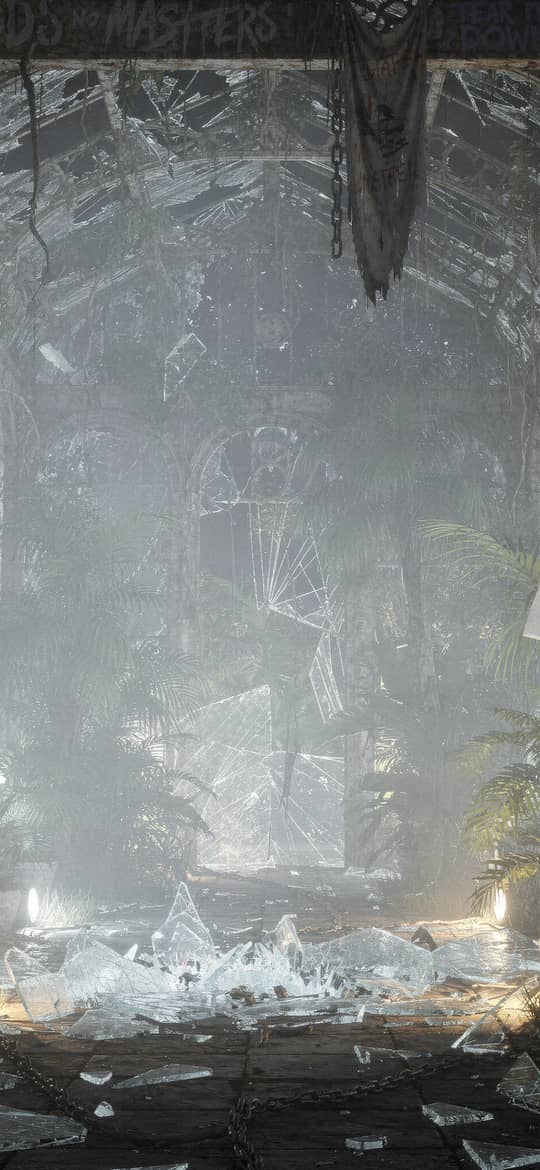Overgrown Ruins with Shattered Crystals