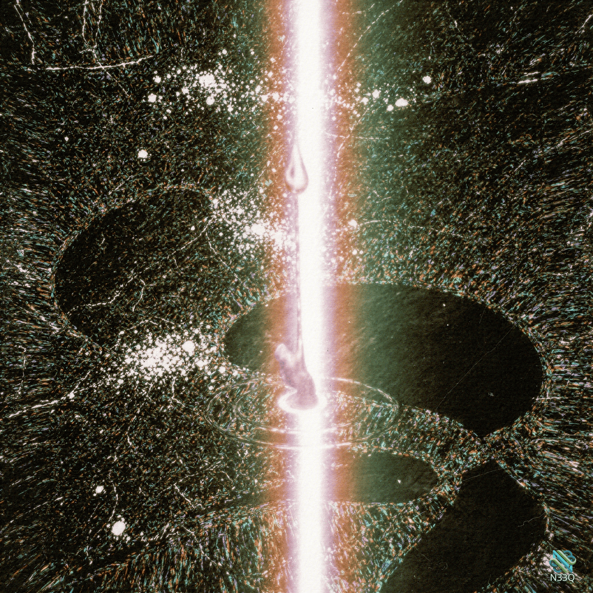 Cosmic Light Portal with Falling Droplets