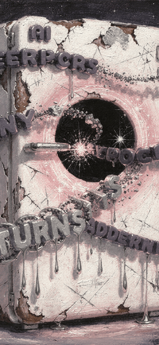 Cracked Safe with Cosmic Portal and Letters
