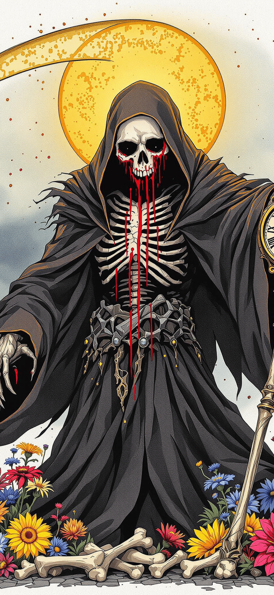 Bloody Grim Reaper with Clock Scythe