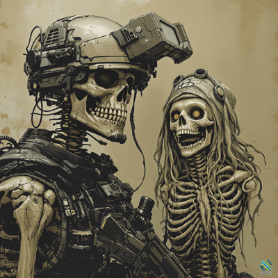 Tactical Skeleton Soldier and Dreadlocked Companion