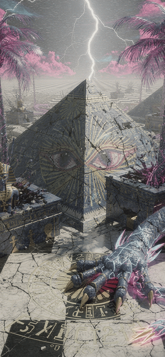 Neon Serpent Dragon at Cracked Pyramid Ruins