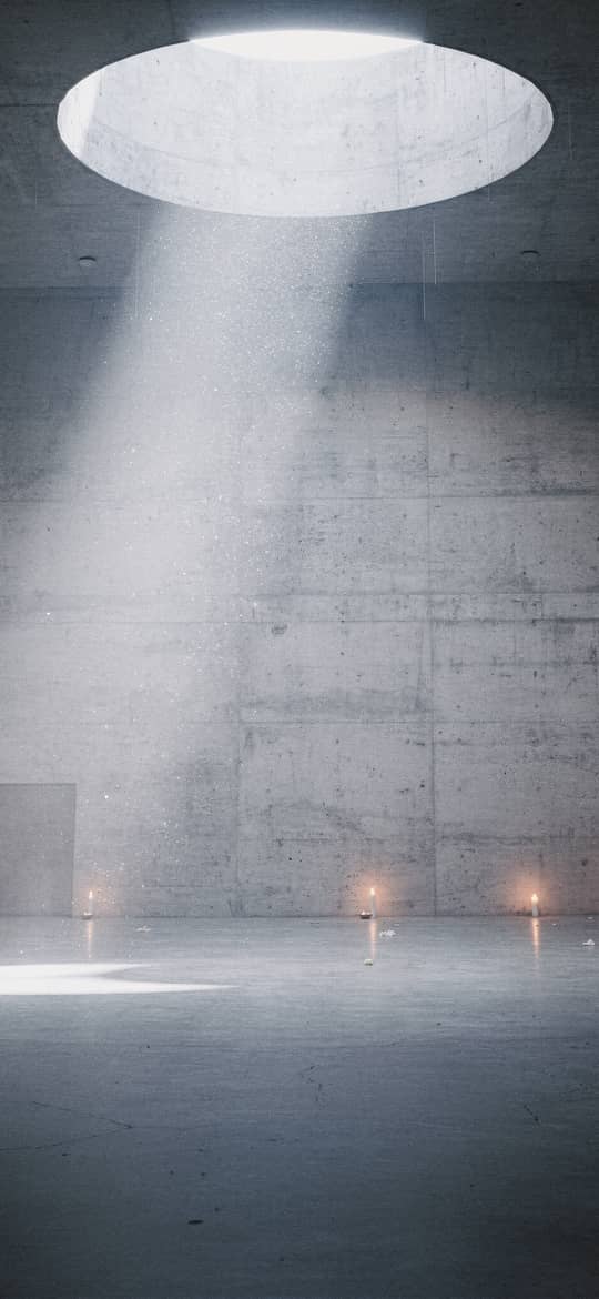 Empty Concrete Room with Oculus Light