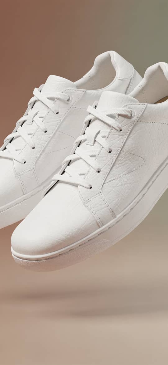 Floating White Leather Sneakers