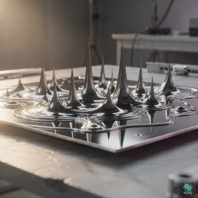 Liquid Metal Spikes on Workshop Surface