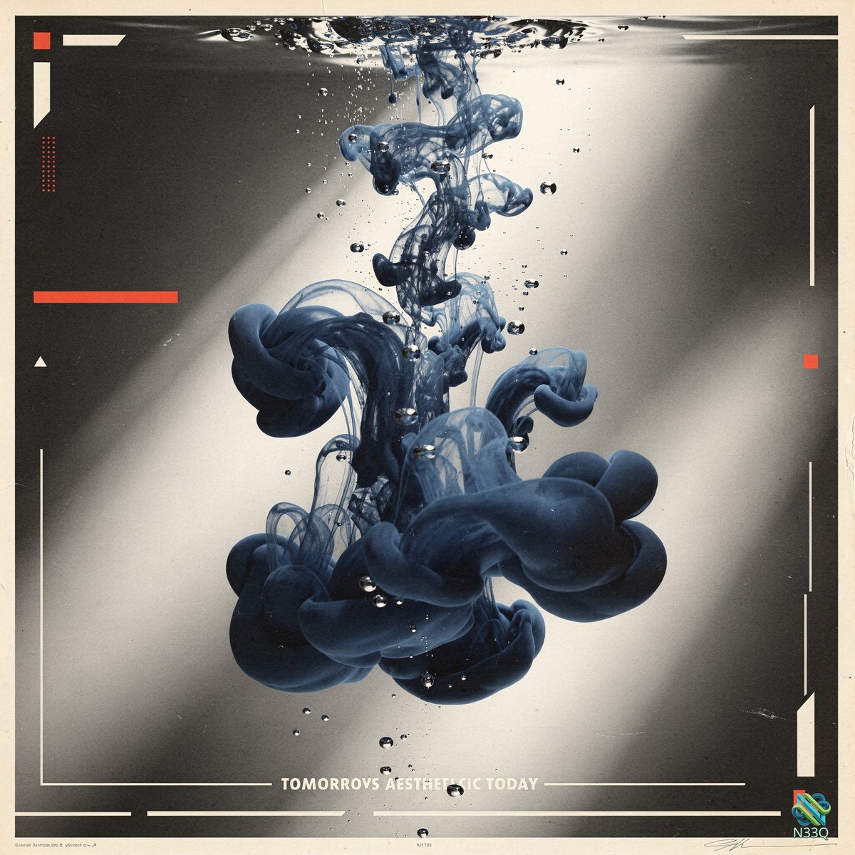 Dark Blue Ink Plume Underwater