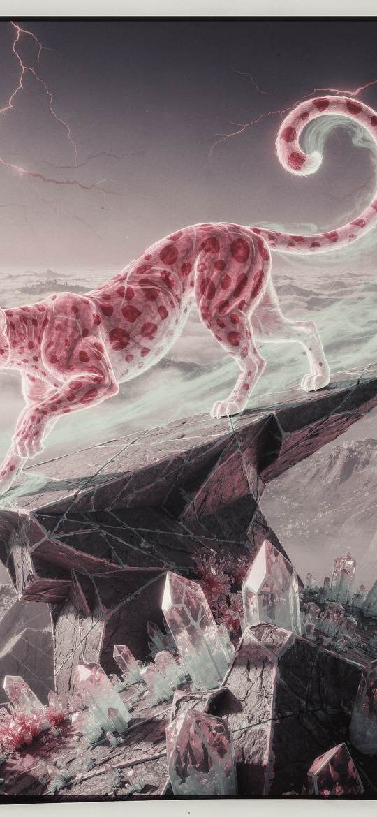 Glowing Pink Leopard on Crystal Peak