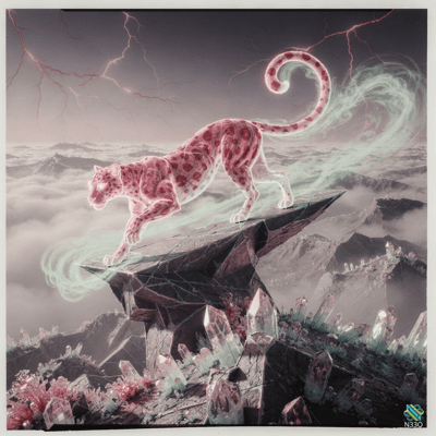 Glowing Pink Leopard on Crystal Peak