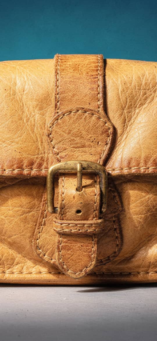Weathered Tan Leather Messenger Bag