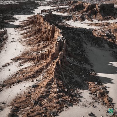 Eroded Rock Spire in Desert Canyon