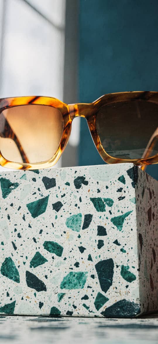 Tortoiseshell Sunglasses on Terrazzo Block