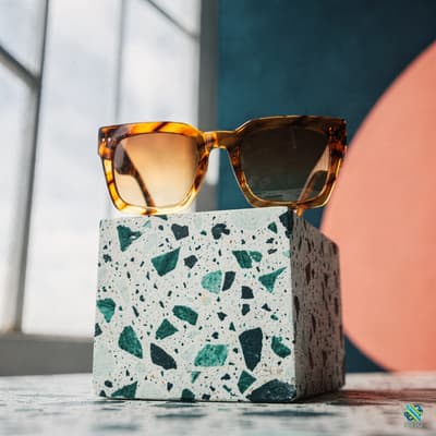 Tortoiseshell Sunglasses on Terrazzo Block
