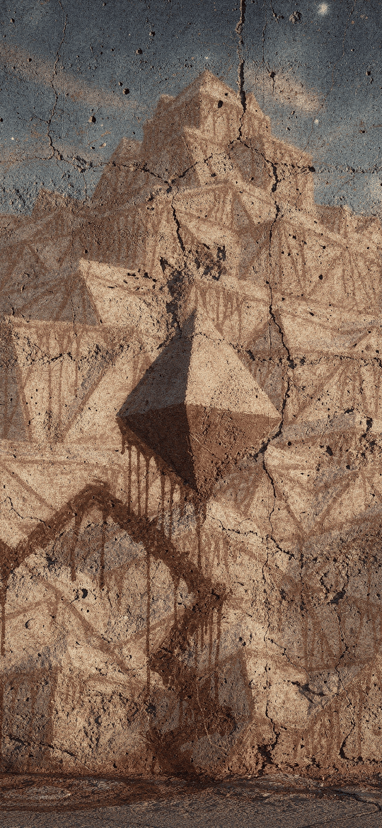 Geometric Pyramids on Cracked Wall
