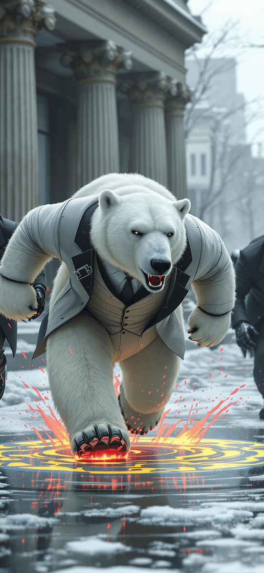 Polar Bear in Suit on Glowing Sigil