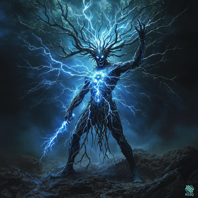 Lightning Branch Creature on Rocky Peak